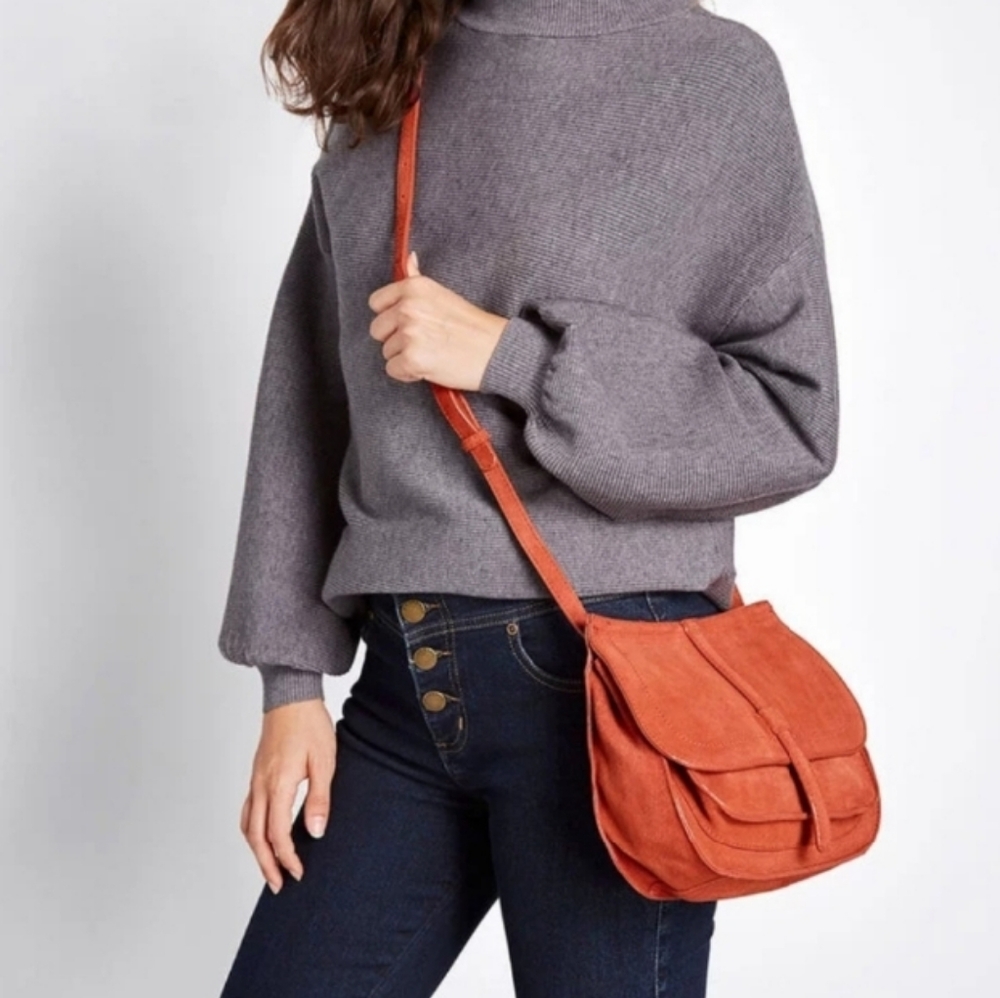 Modcloth Rust Color Adjustable Strap Saddlebag St… - image 4